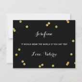 Gold Glitzer Confetti Black | Bridesmaid Einladung (Rückseite)