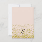 Gold Glitzer Confetti Blush Pink Danke Karten (Rückseite)
