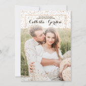 Gold Glitzer Confetti Border Foto Collage Wedding Einladung (Vorderseite)