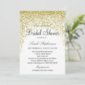 Gold Glitzer Confetti Bridal Einladungen (Stehend Vorderseite)
