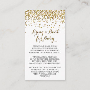 Gold Glitzer Confetti Buchen für Babybetten Begleitkarte