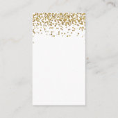 Gold Glitzer Confetti Buchen für Babybetten Begleitkarte (Rückseite)
