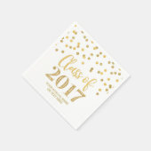 Gold Glitzer Confetti Class of 2017 Abschluss Serviette (Ecke)