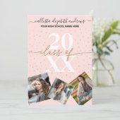 Gold Glitzer Confetti Class of Abschluss Foto Einladung (Stehend Vorderseite)