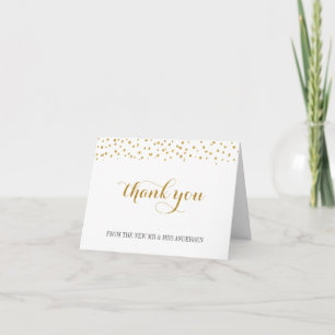 Gold Glitzer Confetti Custom Foto Danke Karte