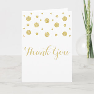 Gold Glitzer Confetti Dankeschön Karte