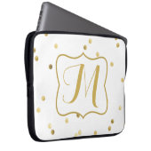 Gold Glitzer Confetti Dot Monogram 15" Notebook-Ca Laptopschutzhülle (Vorne Rechts)