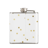 Gold Glitzer Confetti Dot Monogram Whiskey Flask Flachmann (Rückseite)