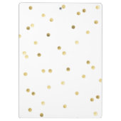 Gold Glitzer Confetti Dot Polk Monogram Clip Board Klemmbrett (Rückseite)
