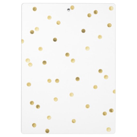 Gold Glitzer Confetti Dot Polk Monogram Clip Board Klemmbrett (Rückseite)