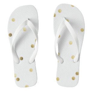 Gold Glitzer Confetti Dot Polka Drehe Flop Sandals Badesandalen