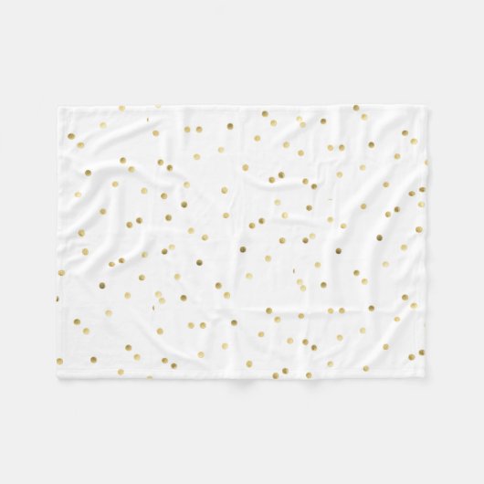 Gold Glitzer Confetti Dot Polka Fleece Blanket (Vorderseite (Horizontal))