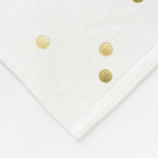 Gold Glitzer Confetti Dot Polka Fleece Blanket (Ecke)