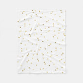 Gold Glitzer Confetti Dot Polka Fleece Blanket (Vorderseite)