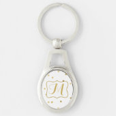 Gold Glitzer Confetti Dot Polka Monogram Key Chain Schlüsselanhänger (Vorderseite)
