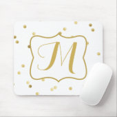 Gold Glitzer Confetti Dot Polka Monogram Mouse Pad Mousepad (Mit Mouse)