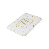 Gold Glitzer Confetti Dot Polka Muster Bath Mat Badematte (Schrägansicht)