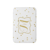 Gold Glitzer Confetti Dot Polka Muster Bath Mat Badematte (Vorderseite Vertikal)