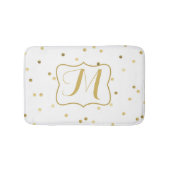 Gold Glitzer Confetti Dot Polka Muster Bath Mat Badematte (Vorderseite)