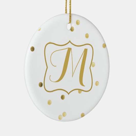 Gold Glitzer Confetti Dot Polka Muster Ornament (Rechts)