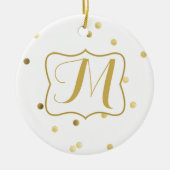 Gold Glitzer Confetti Dot Polka Muster Ornament (Vorne)