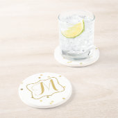 Gold Glitzer Confetti Dot Polka Muster Untersetzer (Seite)