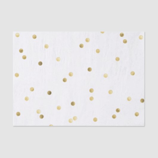 Gold Glitzer Confetti Dot Polka Nagelzettel Seidenpapier (Vorderseite)