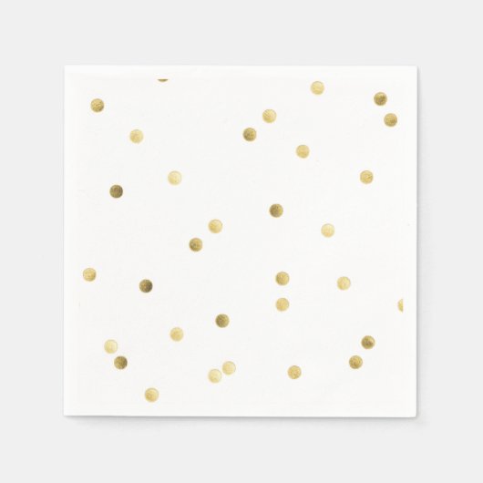 Gold Glitzer Confetti Dot Polka Nail Polis Napkins Serviette (Vorderseite)