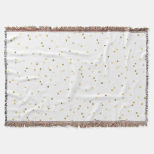 Gold Glitzer Confetti Dot Polka Nail Throw Blanket Decke