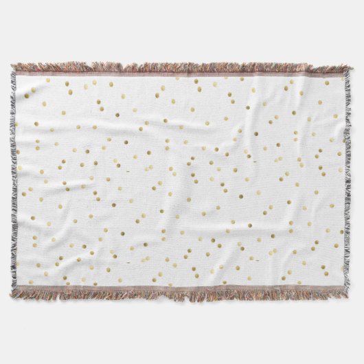 Gold Glitzer Confetti Dot Polka Nail Throw Blanket Decke (Vorderseite)