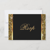 Gold Glitzer Confetti Einladung (Rückseite)