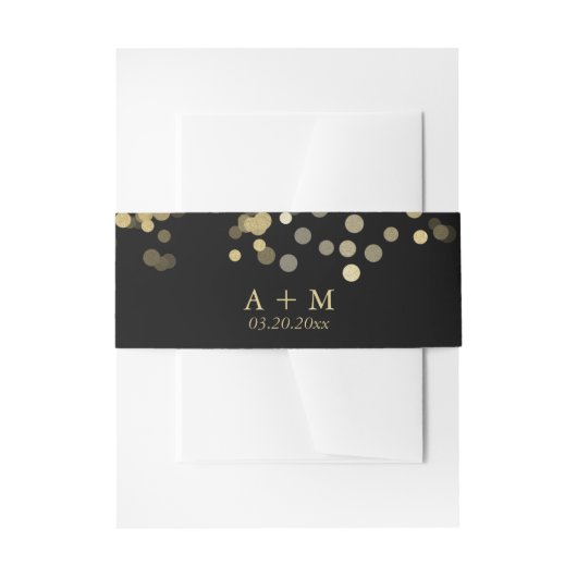 Gold Glitzer Confetti Einladungsbanderole (Vorderseite Beispiel)