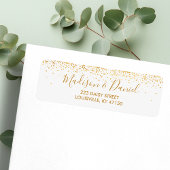 Gold Glitzer Confetti Elegant Hochzeitadresse