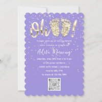 Gold Glitzer Confetti Feet Baby Girl QRCODE Lila