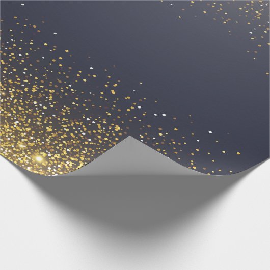 Gold Glitzer Confetti Geschenkpapier (Ecke)