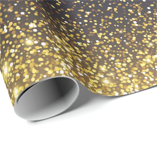 Gold Glitzer Confetti Geschenkpapier (Rolleneckpunkt)