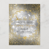 Gold Glitzer Confetti Glam Feuerwerk Save the Date Ankündigungspostkarte (Vorderseite)