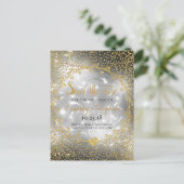 Gold Glitzer Confetti Glam Feuerwerk Save the Date Ankündigungspostkarte (Stehend Vorderseite)
