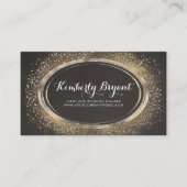 Gold Glitzer Confetti Glam Moderner Rahmen Visitenkarte (Vorderseite)
