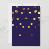 Gold Glitzer Confetti Glitzern Blue Bachelorette Einladung (Rückseite)