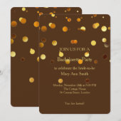 Gold Glitzer Confetti Glitzern Chocolate Bachelor Einladung (Vorne/Hinten)