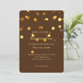 Gold Glitzer Confetti Glitzern Chocolate Bachelor Einladung (Stehend Vorderseite)