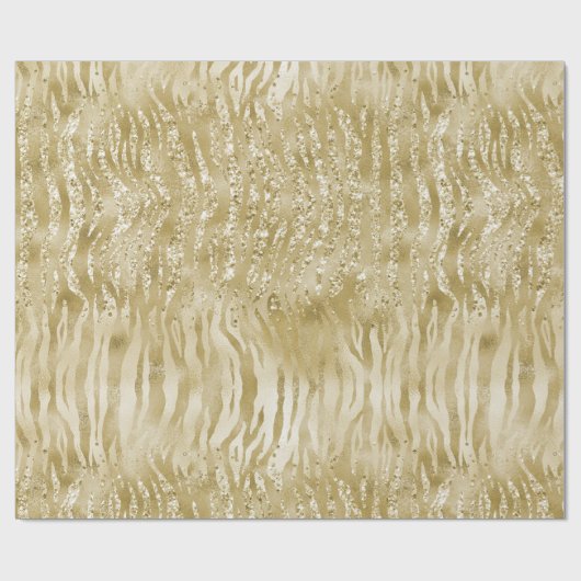 Gold Glitzer Confetti Glitzy Zebra Print Geschenkpapier (Flach)