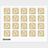 Gold Glitzer Confetti Glitzy Zebra Traum Quadratischer Aufkleber (Blatt)