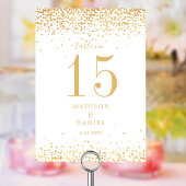 Gold Glitzer Confetti Hochzeit Tischnummer