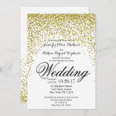 Gold Glitzer Confetti Hochzeitseinladungen Einladung (Vorne/Hinten)