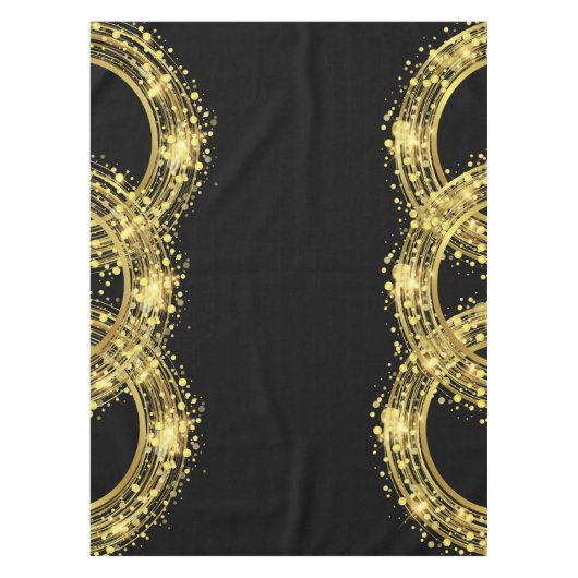 Gold Glitzer Confetti in der Black Runde Tischdecke (Vorderseite)