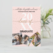 Gold Glitzer Confetti Klasse des Abschlusses Foto Ankündigung (Stehend Vorderseite)