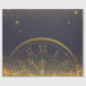 Gold Glitzer Confetti Mitternacht Geschenkpapier (Flach)