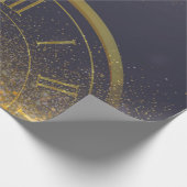 Gold Glitzer Confetti Mitternacht Geschenkpapier (Ecke)